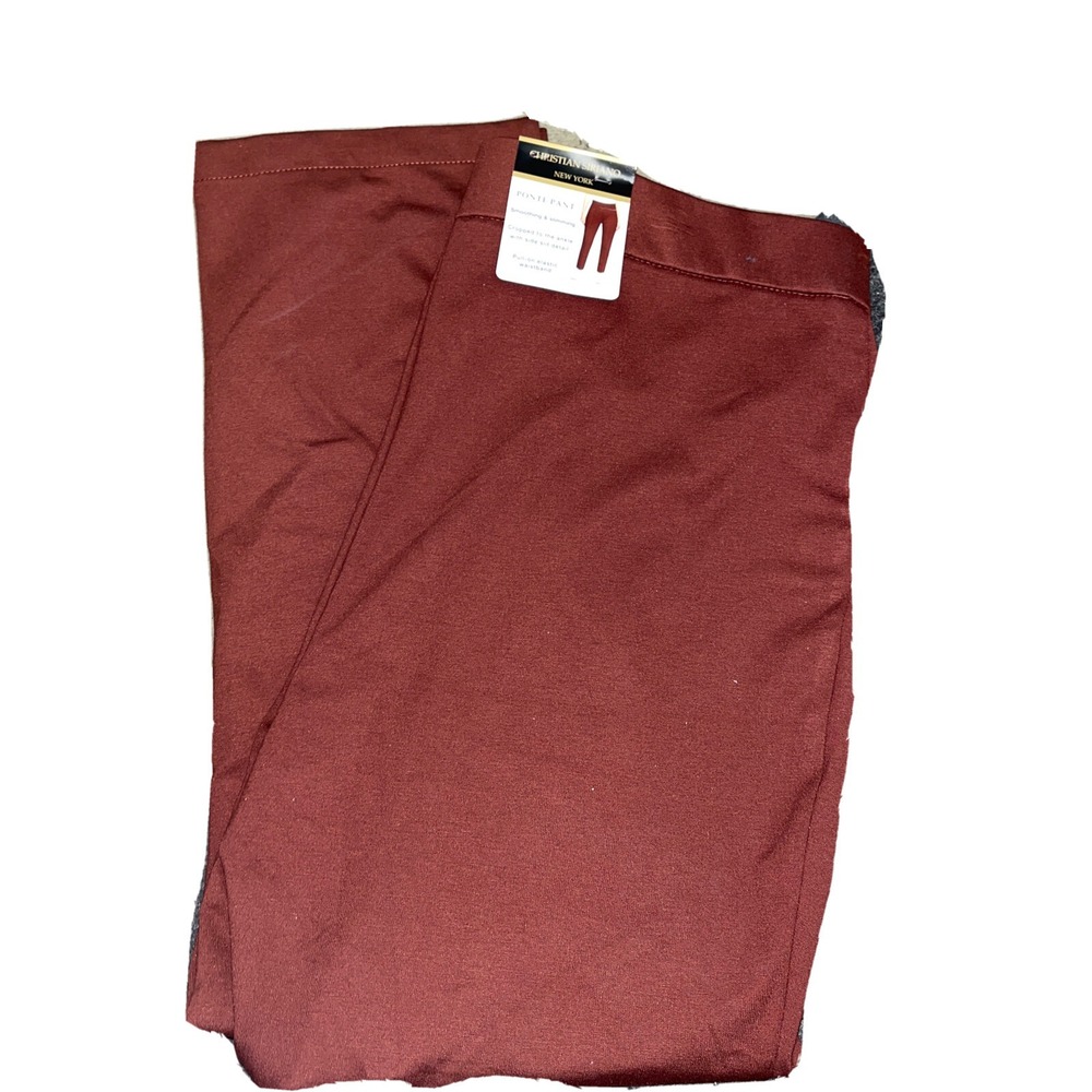 NWT Women s Burgundy Rum Raisin CHRISTIAN SIRIANO Ponte Pants Size XS